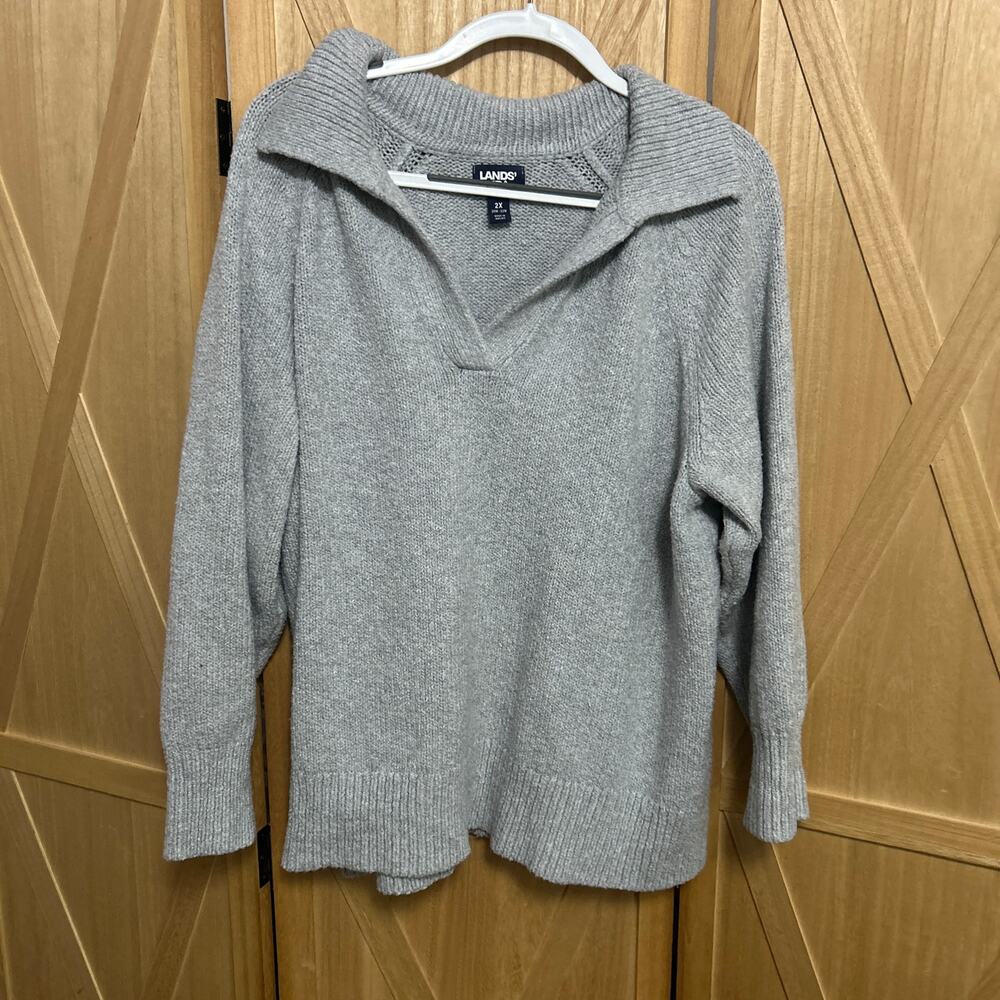 Land's End Grey Sweater Pullover